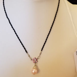 NWT Handmade Pink Necklace Swarovski Pearl